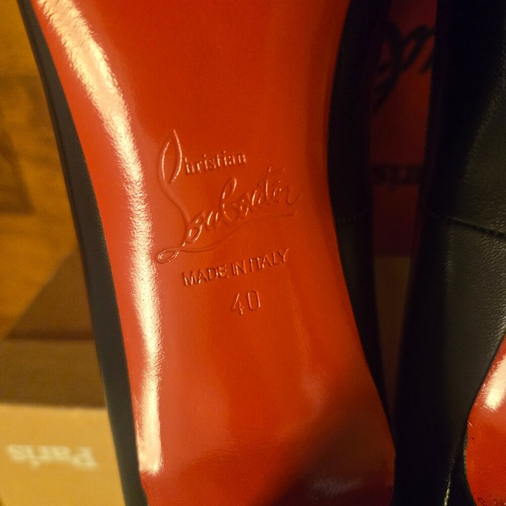 CHRISTIAN LOUBOUTIN Ron Ron 85 Black Kid Pumps 10/40 - Picture 9 of 11